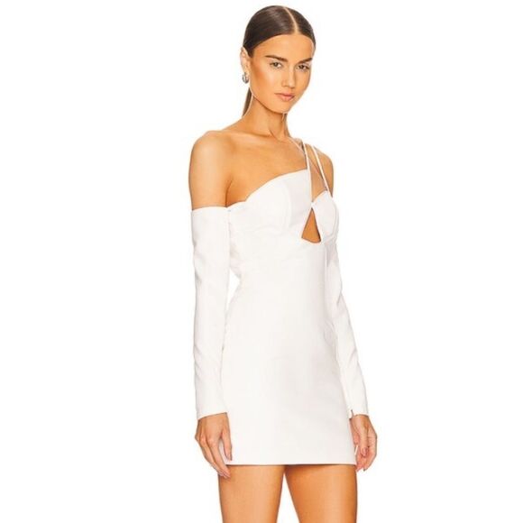 NWT CEREN OCAK Revolve Cut Out Dress in White Small Faux Leather - Picture 8 of 15